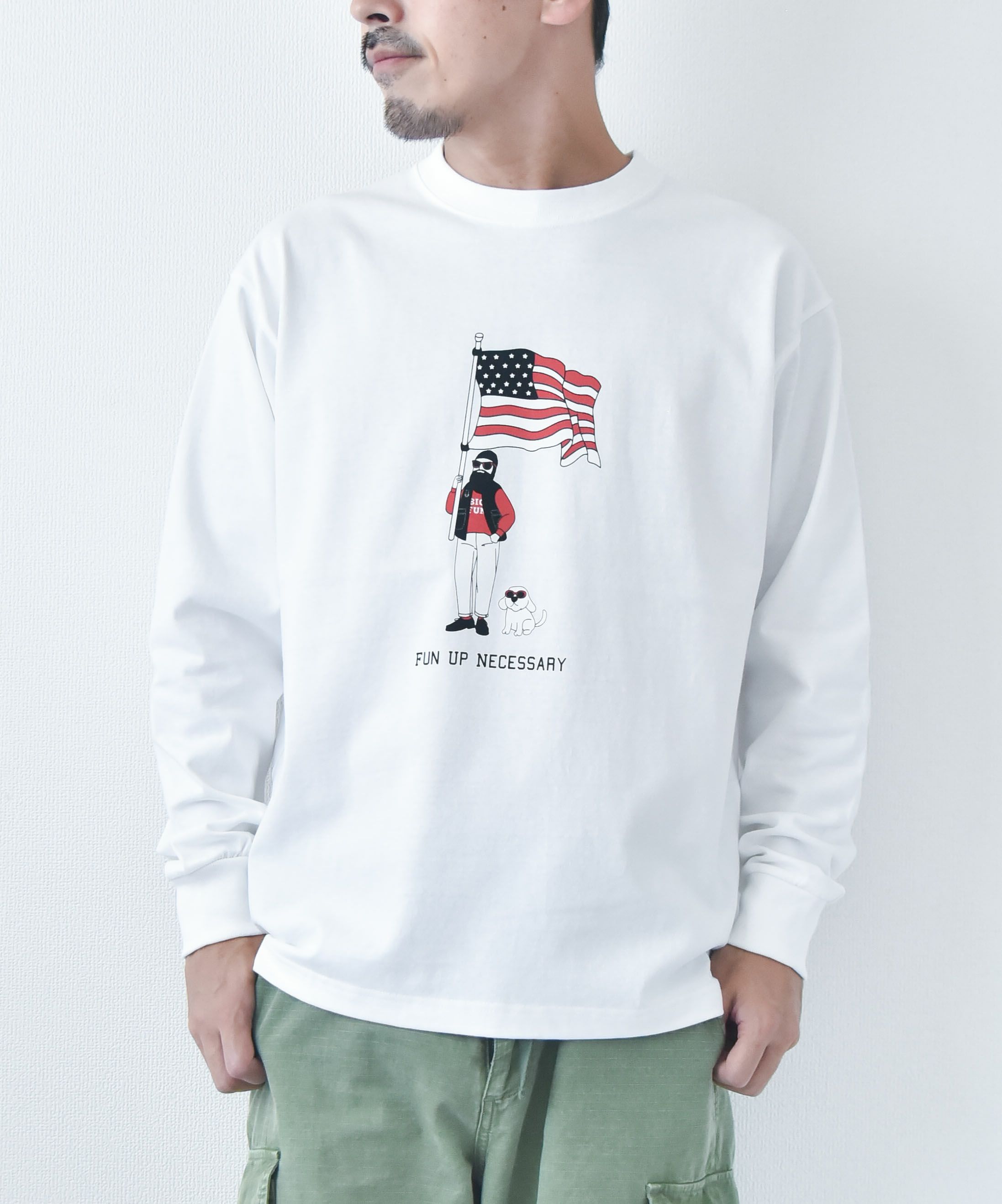 FUN｜Stars and Stripes オジサン L/S TEE [[F-25050512]][D]