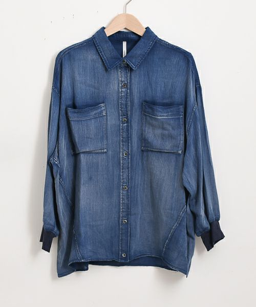 Dignite collier｜シアーデニムシャツ [[80256017]][F] | ma28