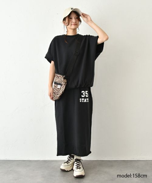 and quarter｜ロゴ入りスウェットスカート [[MA-519001]][C]