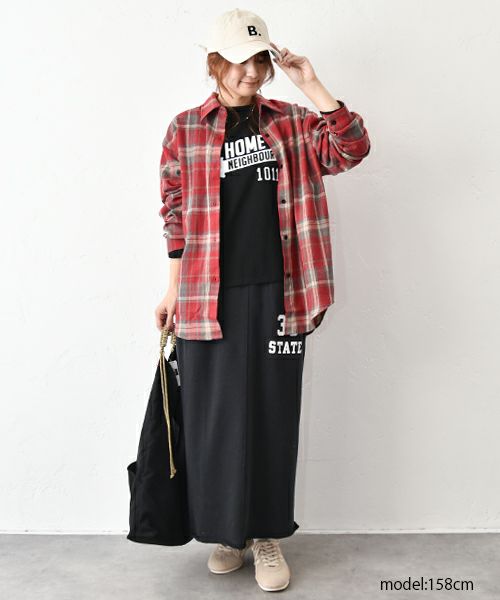 and quarter｜ロゴ入りスウェットスカート [[MA-519001]][C]