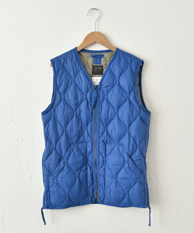  TAION｜ミリタリーVネック Wジップダウンベスト [[TAION-001ALSZML-1]][C]