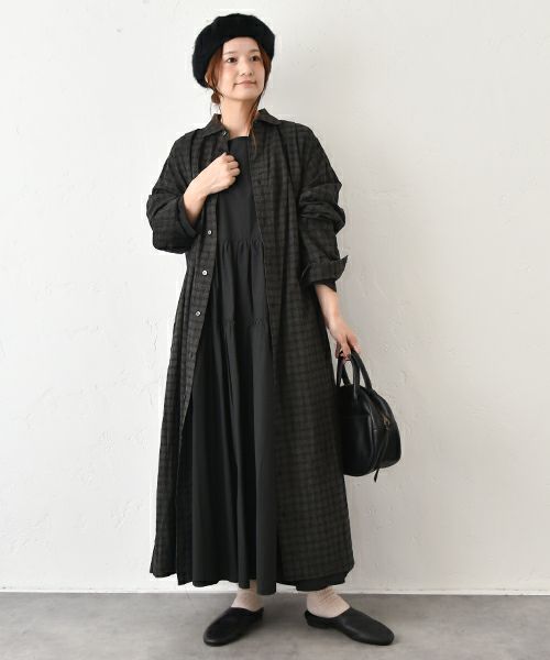 Antiquite's｜墨汁コーティングシャツワンピース [[1100311]][C]