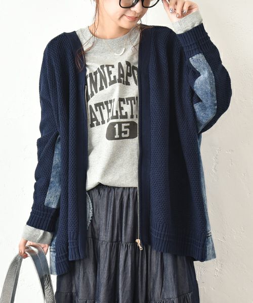 HUMS｜デニムコンビジップカーデ [[RNK-2592]][C]