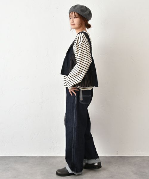 tumugu｜デニム×ヒッコリーストライプベスト [[TB25311]][C]