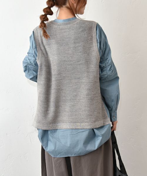 HEAVENLY｜Cotton Linen Wool Mix Knit Vest [[2549184]][C]