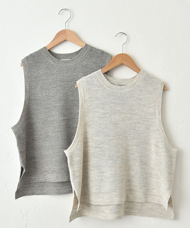 HEAVENLY｜Cotton Linen Wool Mix Knit Vest [[2549184]][C]
