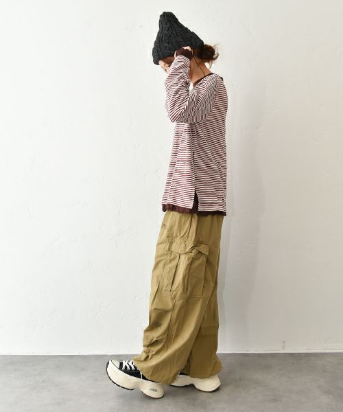 Gives a sense of fullment｜ボーダーレイヤードTee [[853309]][C]