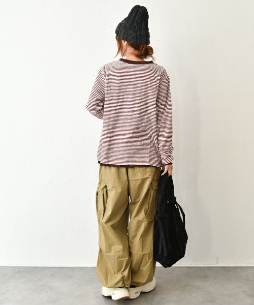 Gives a sense of fullment｜ボーダーレイヤードTee [[853309]][C]