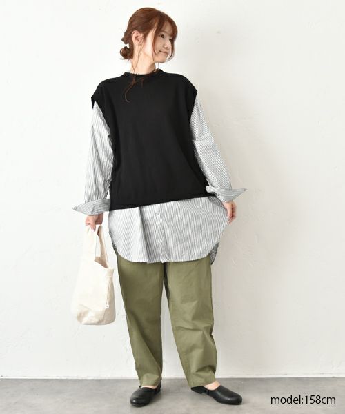 hagumu｜バックタックコットンニットベスト [[ha-BE-31]][C] | ma28