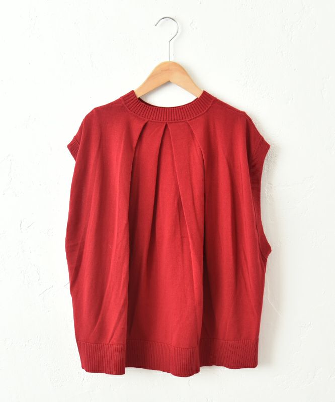 hagumu｜バックタックコットンニットベスト [[ha-BE-31]][C] | ma28