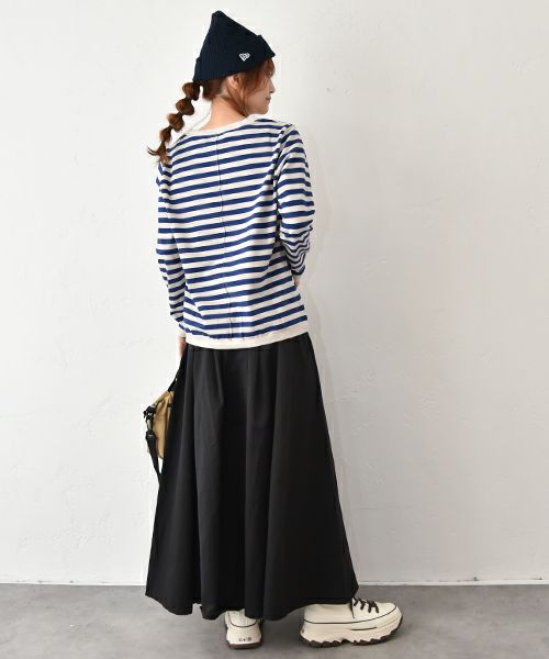 and quarter｜10分袖ボーダーカットソー [[MA-054]][C]