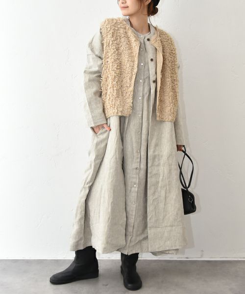 08Mab｜9番手リネンワイドピンタックワンピース [[CF-825HF1247]][C