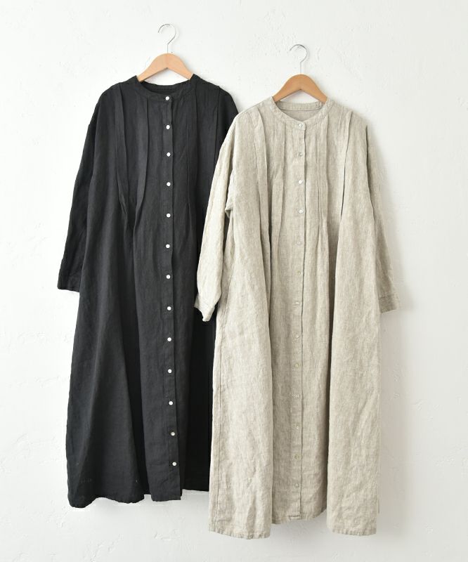 08Mab｜9番手リネンワイドピンタックワンピース [[CF-825HF1247]][C
