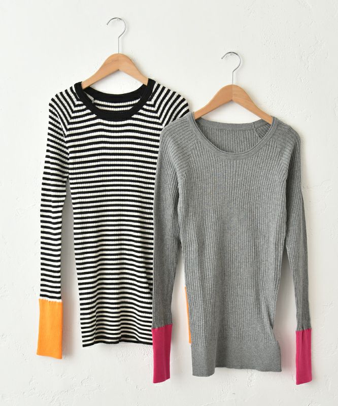 IN THE MARKET｜袖口切替テレコクルーインナー [[08092]][C]