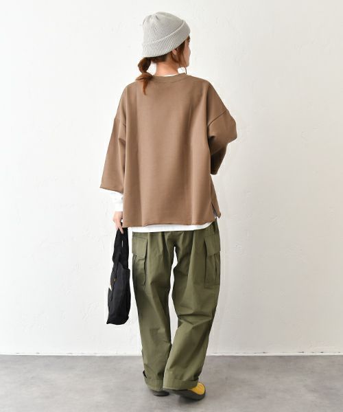 her.｜裾カットオフ9分袖カットソー [[131326H]][C]