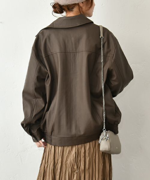 HUMS｜レザー風ブルゾン [[410352]][C]