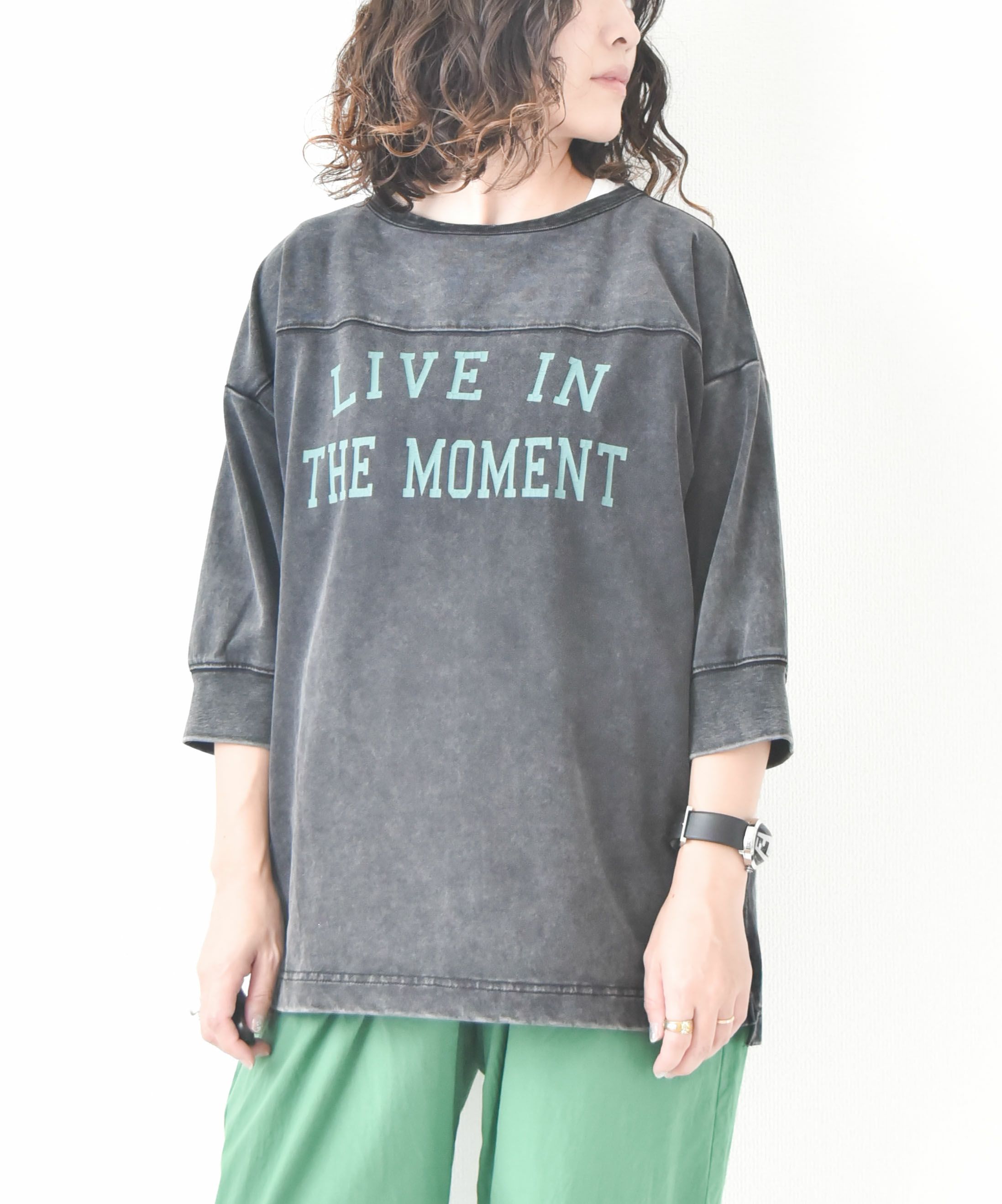 day　standard｜ピグメント加工　七分袖Tee [[d-c-007]][D]