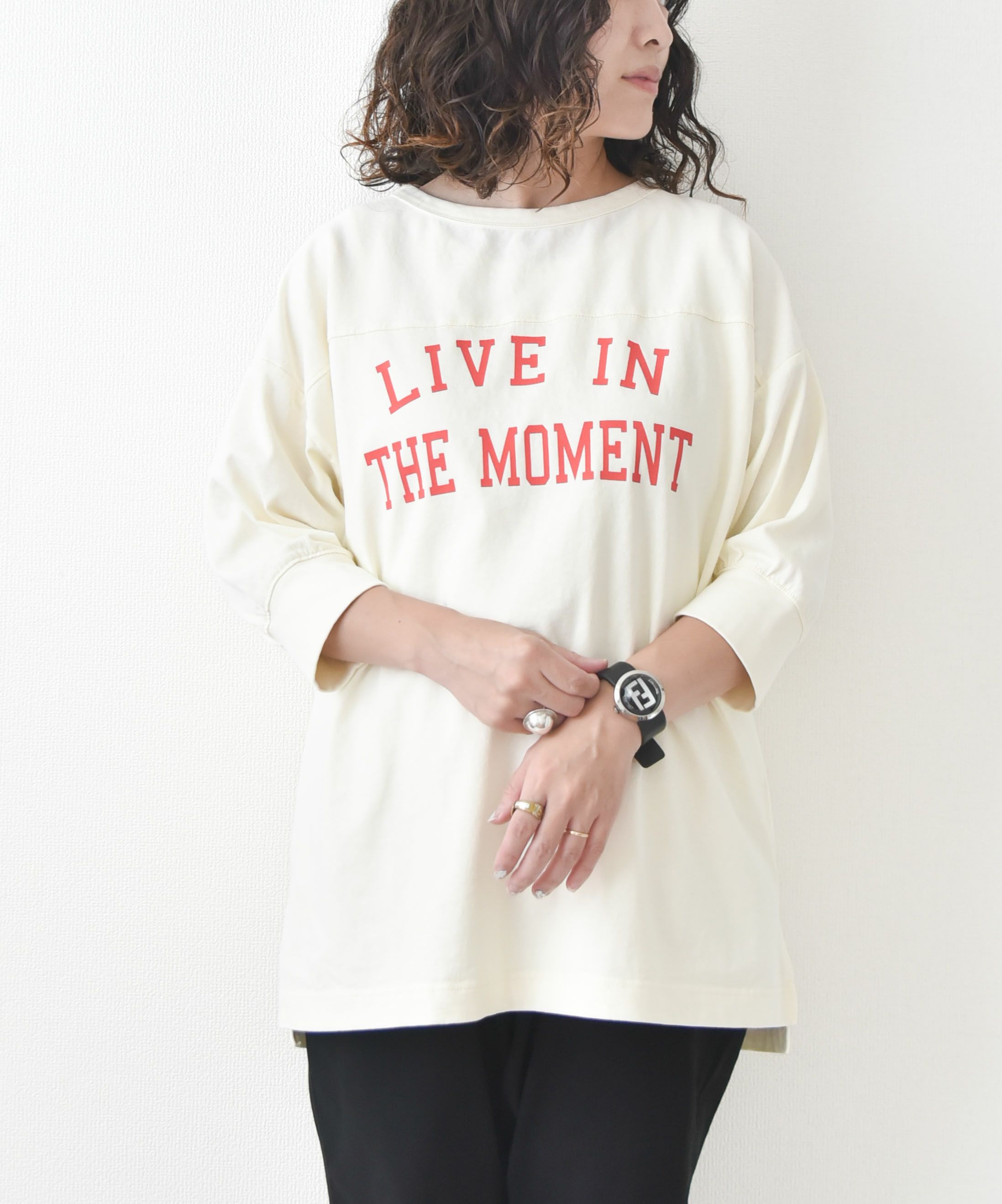 day　standard｜ピグメント加工　七分袖Tee [[d-c-007]][D]