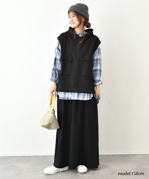 her.｜ポケット付きフードベスト [[131328H]][C]