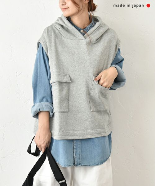 her.｜ポケット付きフードベスト [[131328H]][C]