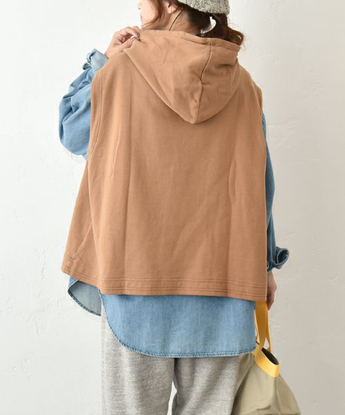 her.｜ポケット付きフードベスト [[131328H]][C]