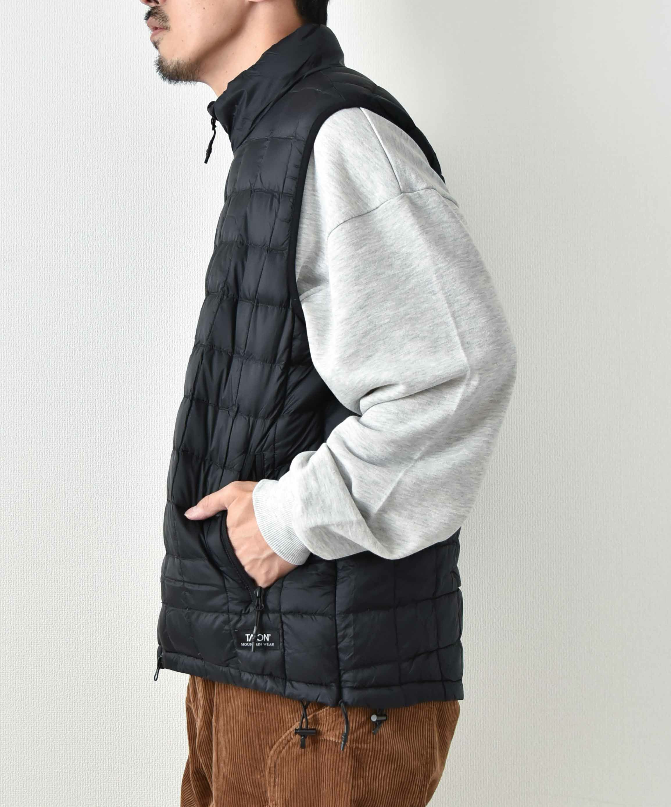  TAION｜MOUTAIN HI-NECK W-ZIP LIGHT DOWN VEST [[TAION-002ZXMT-800]][D]