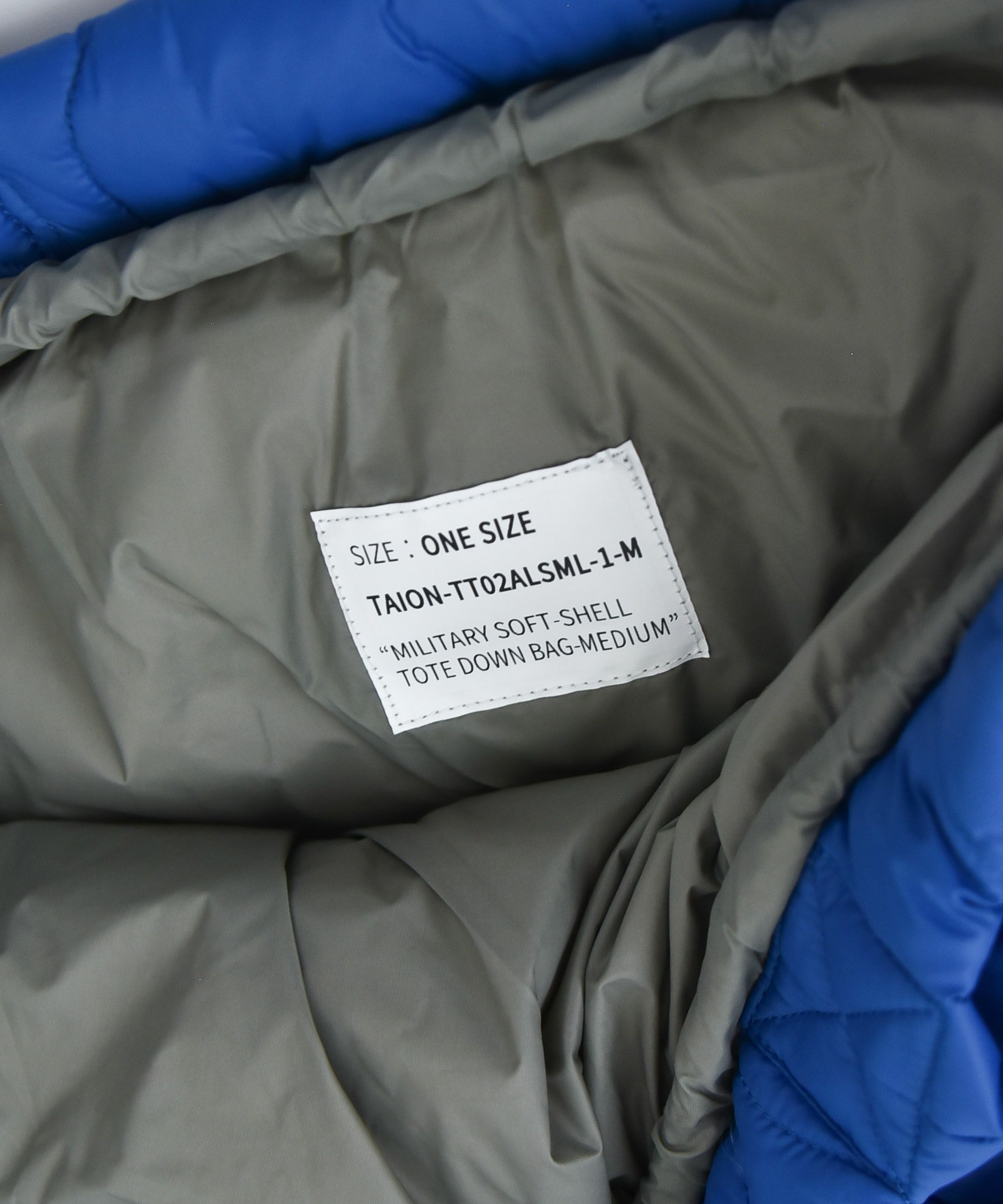 TAION｜MILITARY SOFT SHELL DOWN TOTE BAG-M [[TAION-TT02ALSML-1-M]][D]