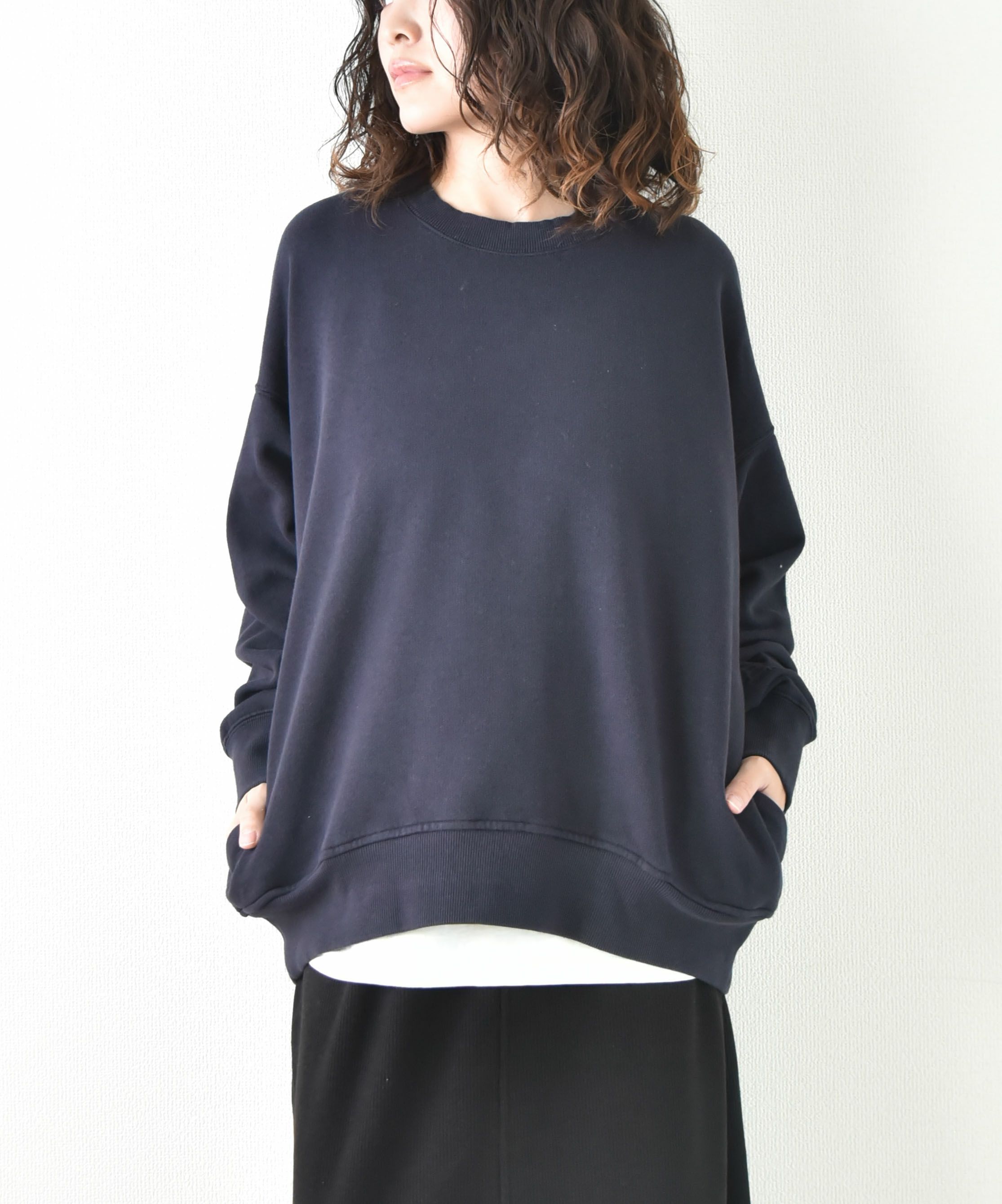 day standard｜柔らか裏毛サイドポケットトレーナー [[W8215222]][D]day standard｜柔らか裏毛サイドポケットトレーナー [[W8215222]][D]