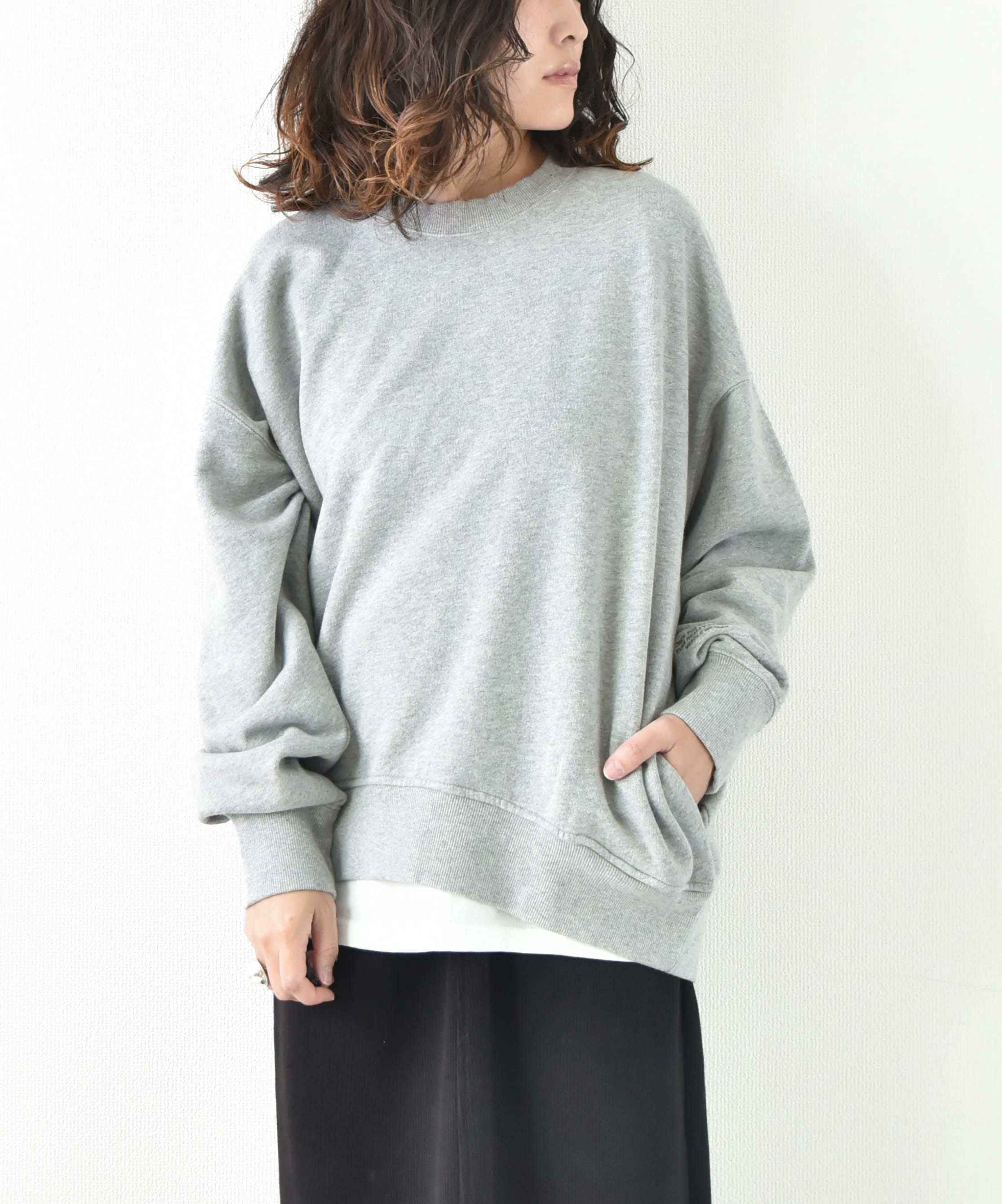 day standard｜柔らか裏毛サイドポケットトレーナー [[W8215222]][D]