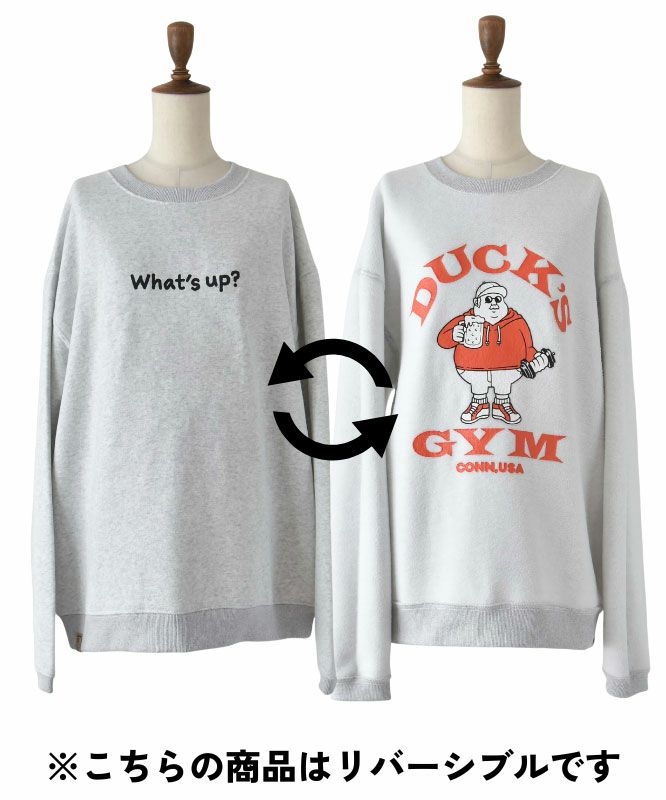 duckster｜リバーシブルクルーネックスウェット(DUCK‘S GYM) [[940204]][D]