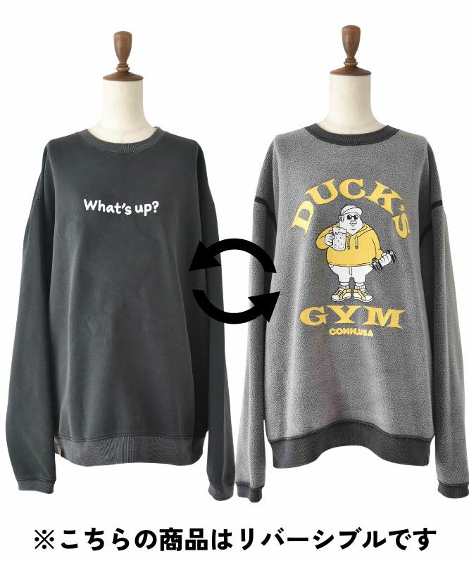 duckster｜リバーシブルクルーネックスウェット(DUCK‘S GYM) [[940204]][D]