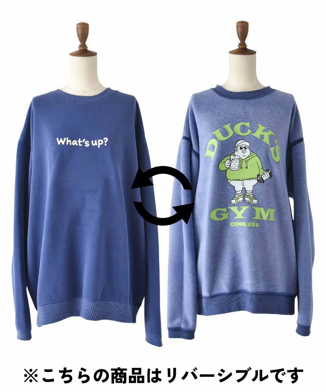 duckster｜リバーシブルクルーネックスウェット(DUCK‘S GYM) [[940204]][D]