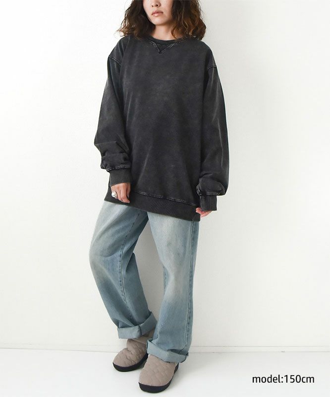 day standard｜カットデニムケミカルトレーナー [[121954]][D]