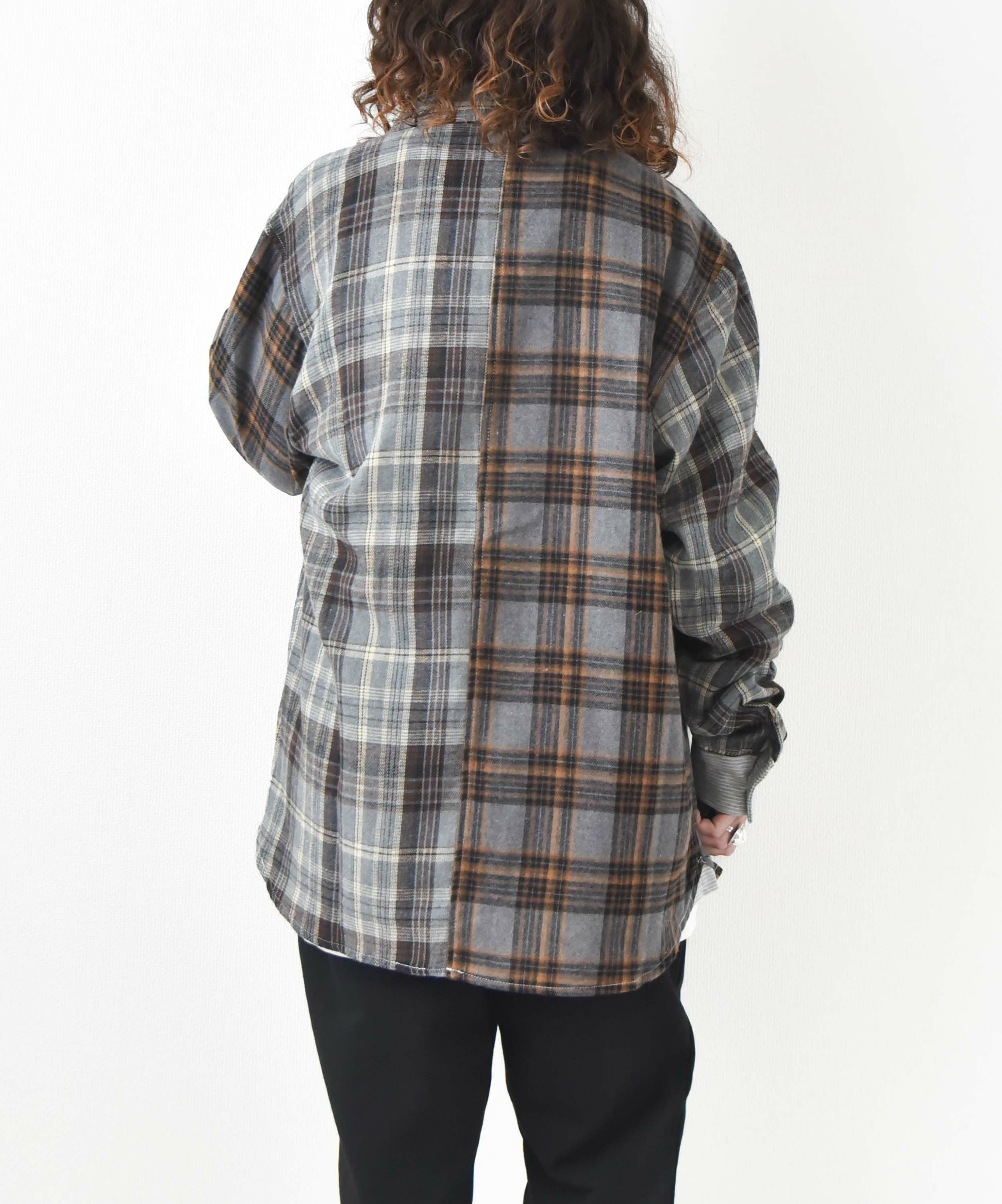 ジムマスター｜2WAY ショールカラー　チェックネルシャツ [[G433755]][D]