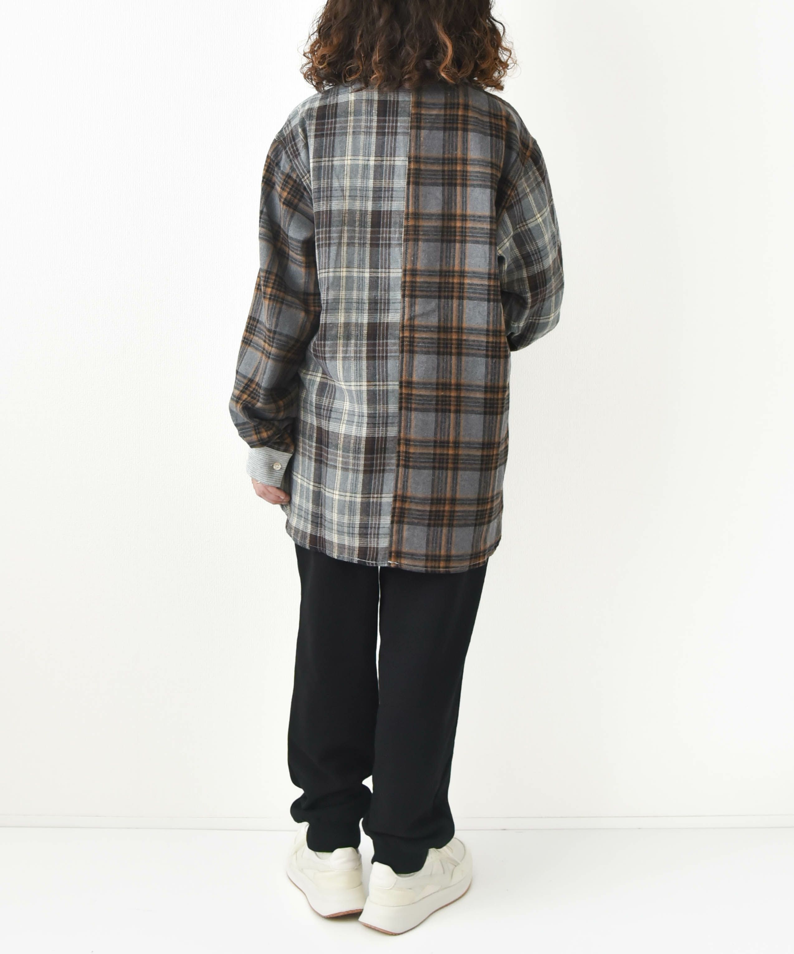 ジムマスター｜2WAY ショールカラー　チェックネルシャツ [[G433755]][D]