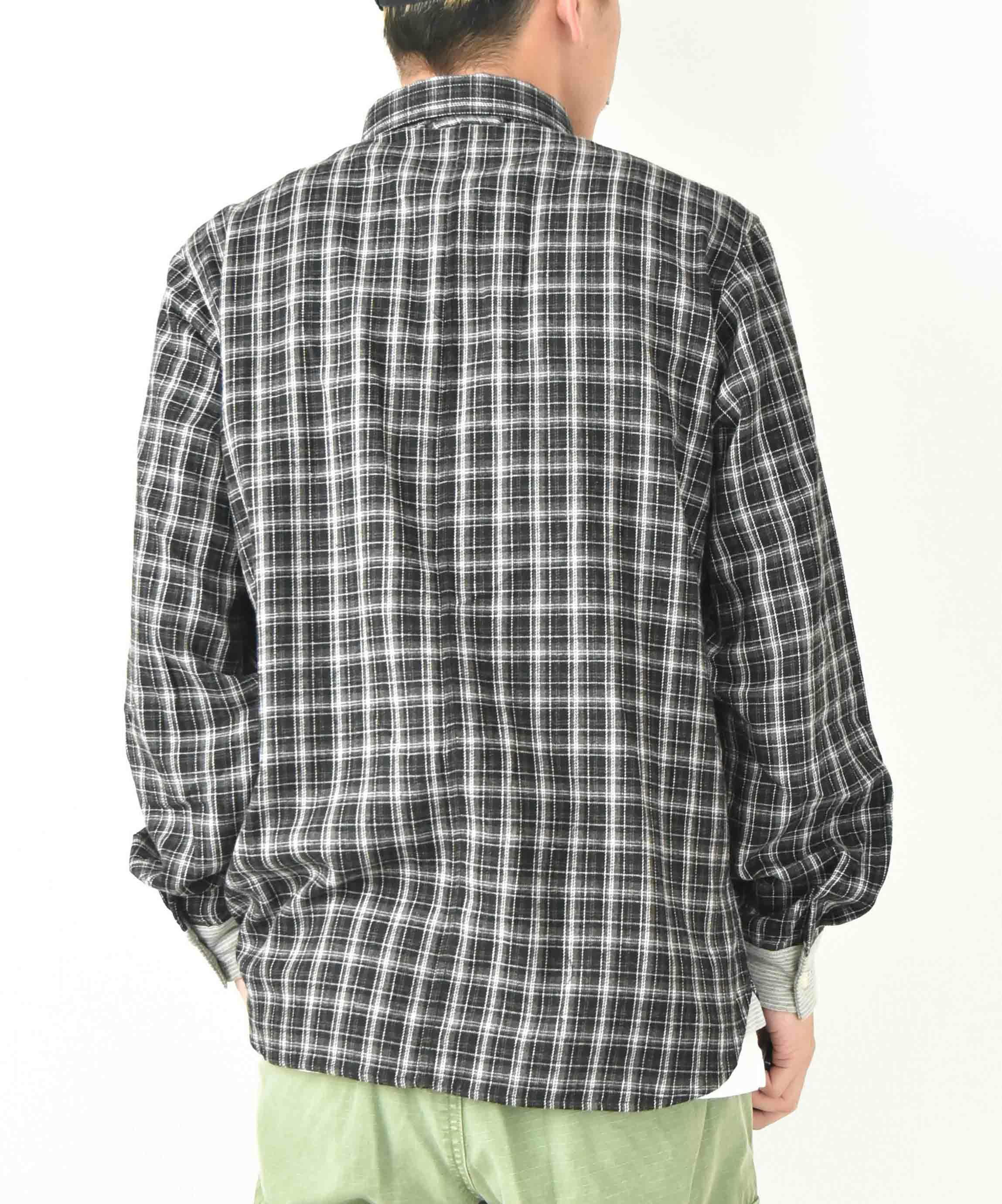 ジムマスター｜2WAY ショールカラー　チェックネルシャツ [[G433755]][D]