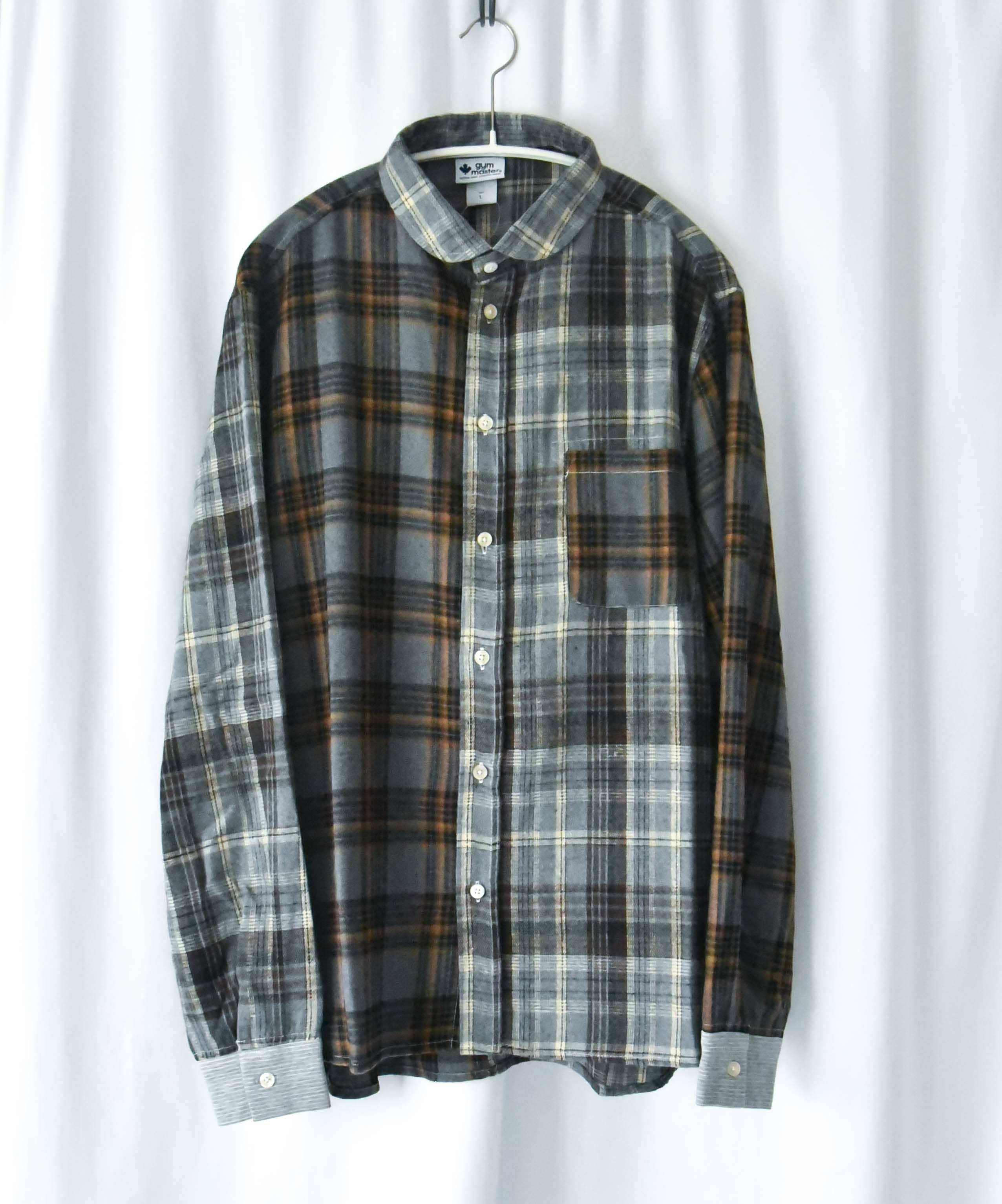 ジムマスター｜2WAY ショールカラー　チェックネルシャツ [[G433755]][D]