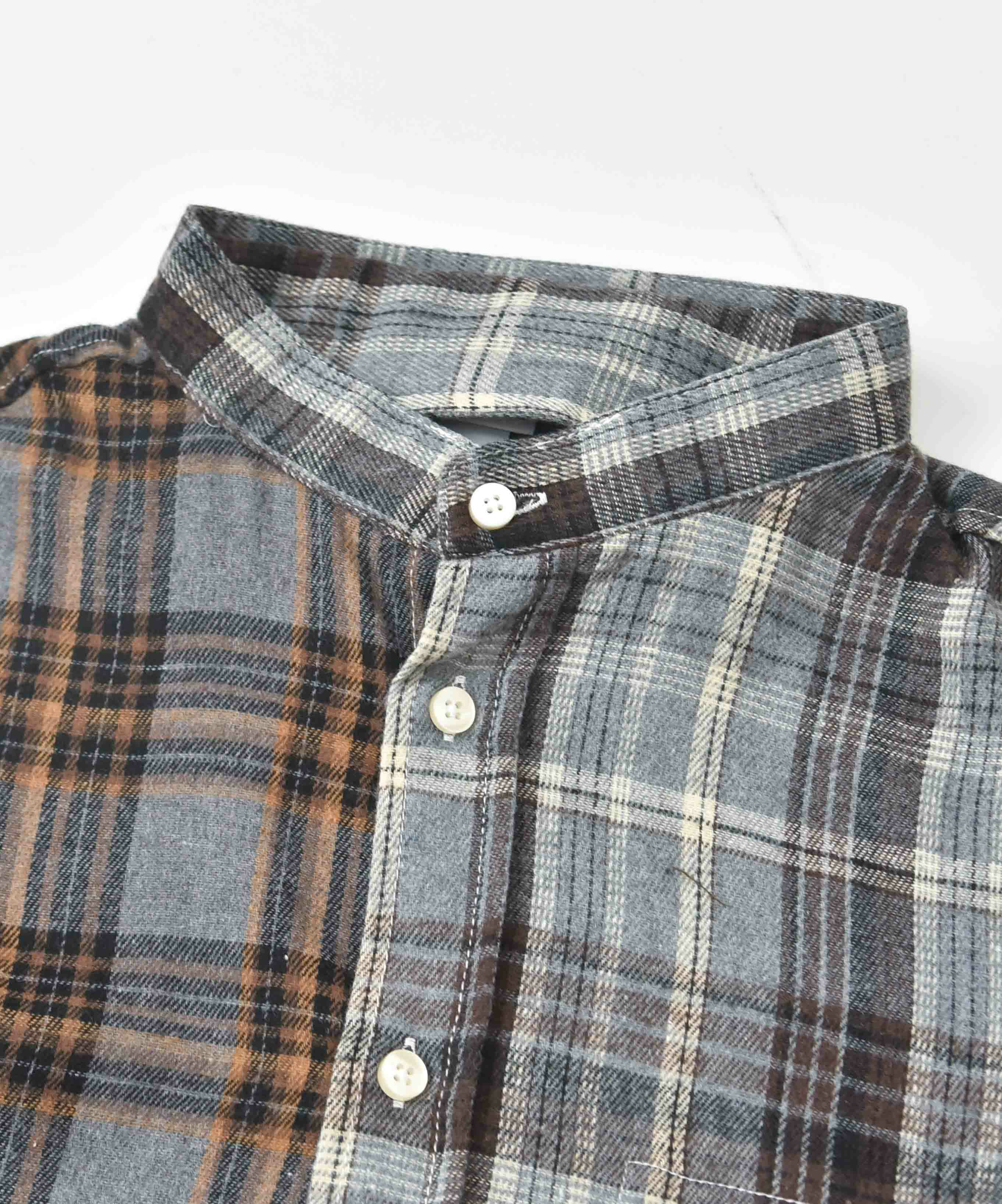 ジムマスター｜2WAY ショールカラー　チェックネルシャツ [[G433755]][D]