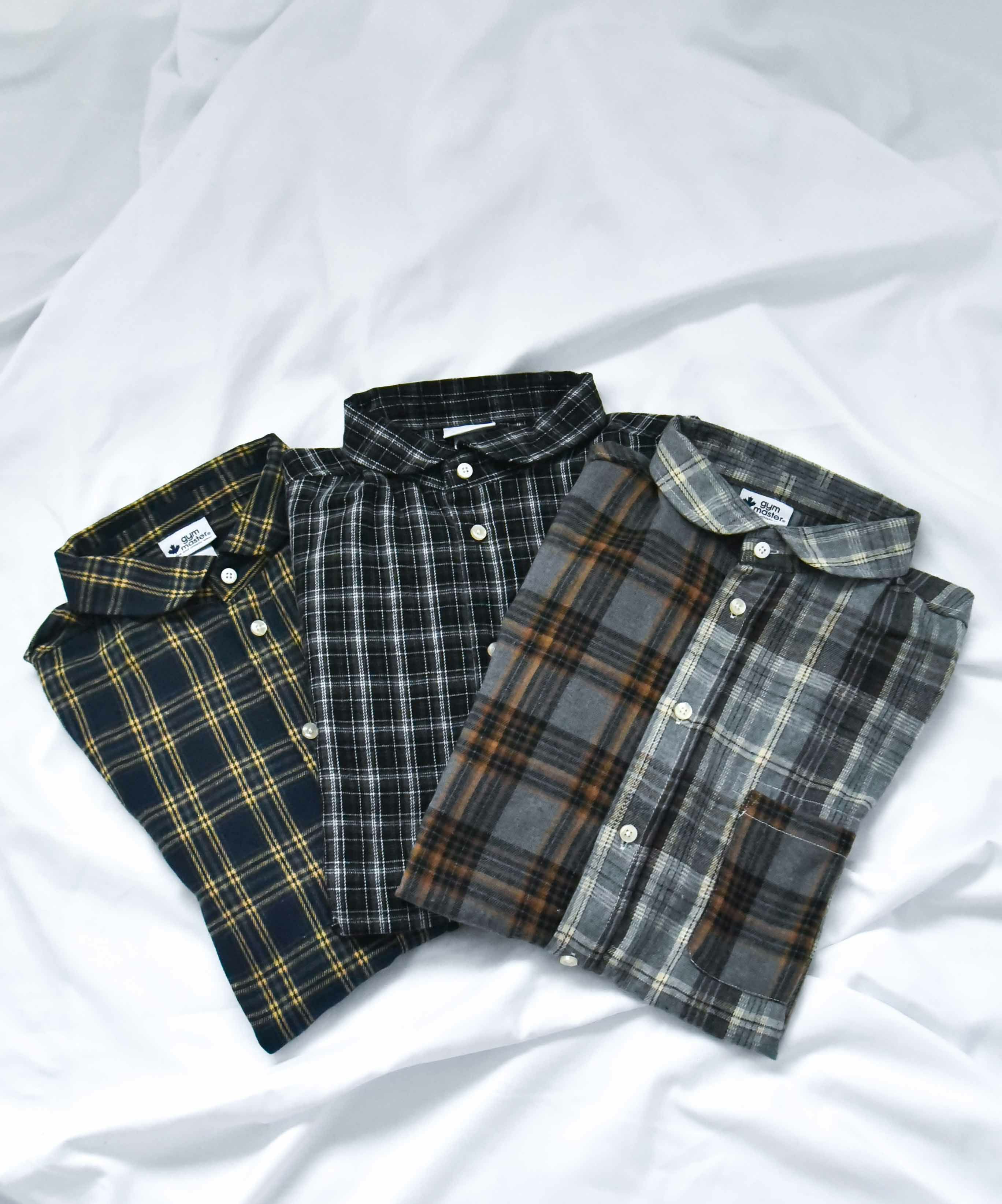 ジムマスター｜2WAY ショールカラー　チェックネルシャツ [[G433755]][D]