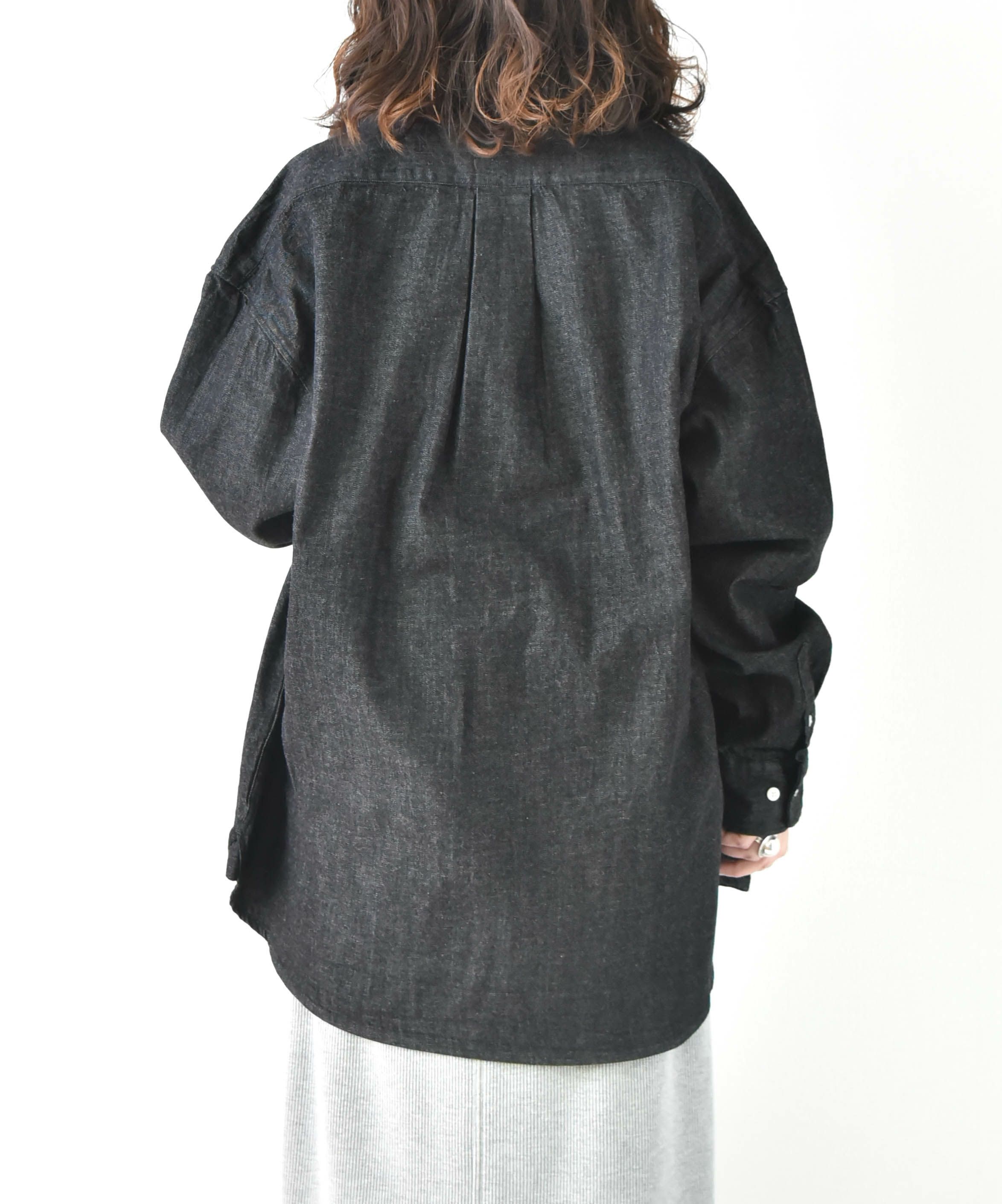 Audience｜「備後」8オンス ムラデニムボタンダウンボクシーAライン長袖シャツ [[AUD6663]][D]