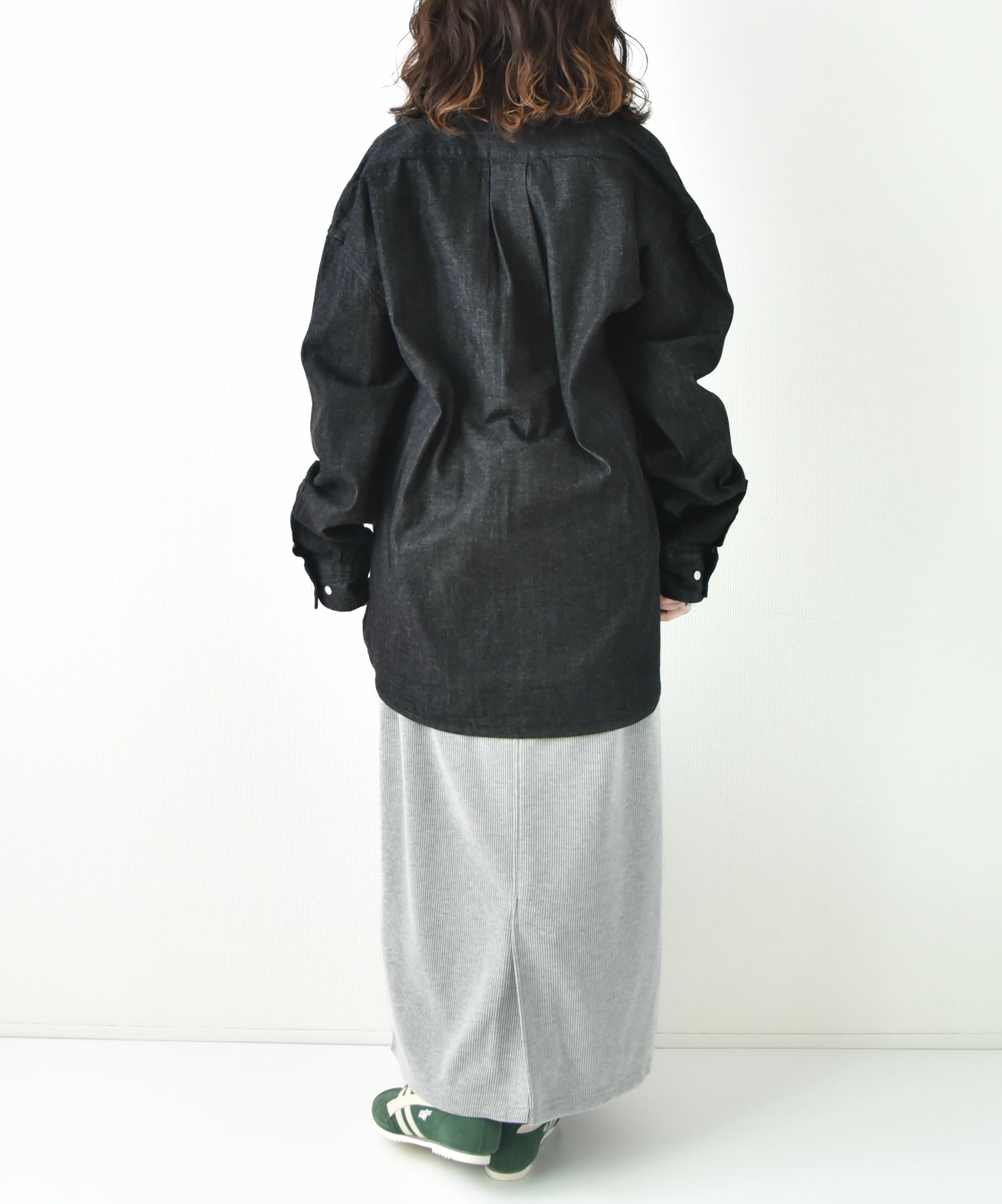 Audience｜「備後」8オンス ムラデニムボタンダウンボクシーAライン長袖シャツ [[AUD6663]][D]