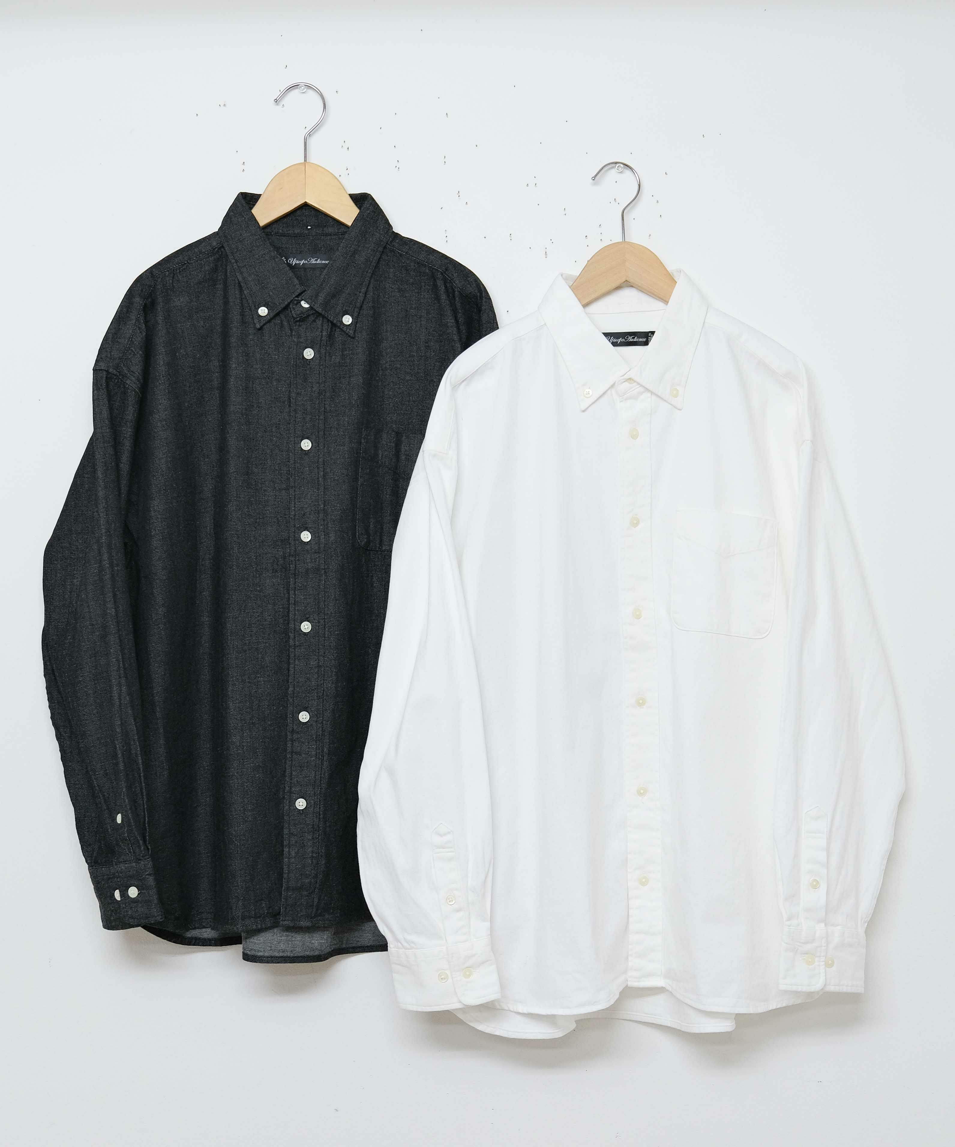 Audience｜「備後」8オンス ムラデニムボタンダウンボクシーAライン長袖シャツ [[AUD6663]][D]