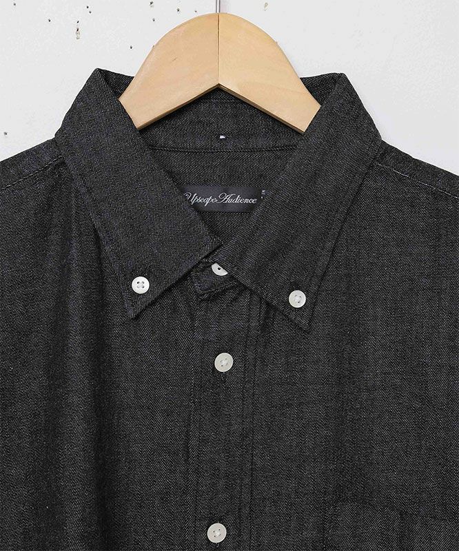 Audience｜「備後」8オンス ムラデニムボタンダウンボクシーAライン長袖シャツ [[AUD6663]][D]