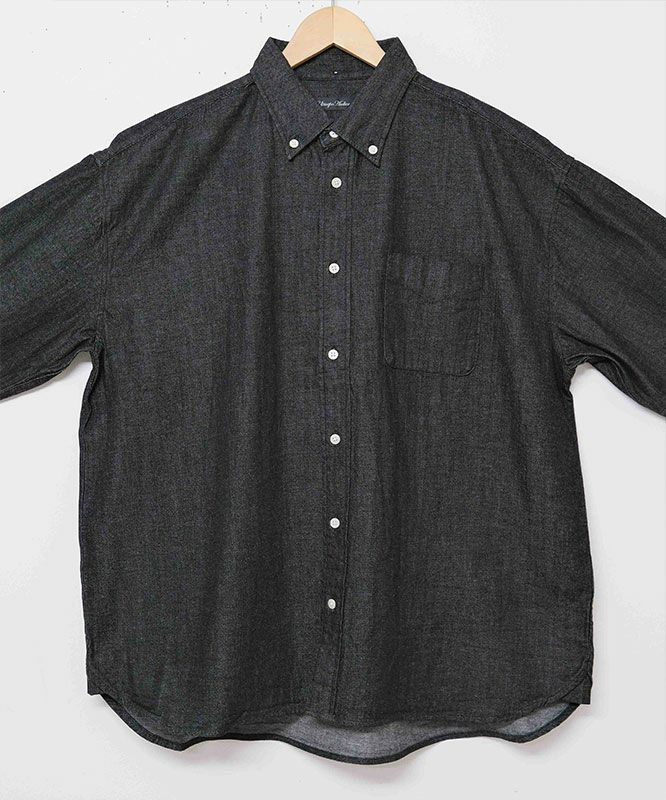 Audience｜「備後」8オンス ムラデニムボタンダウンボクシーAライン長袖シャツ [[AUD6663]][D]