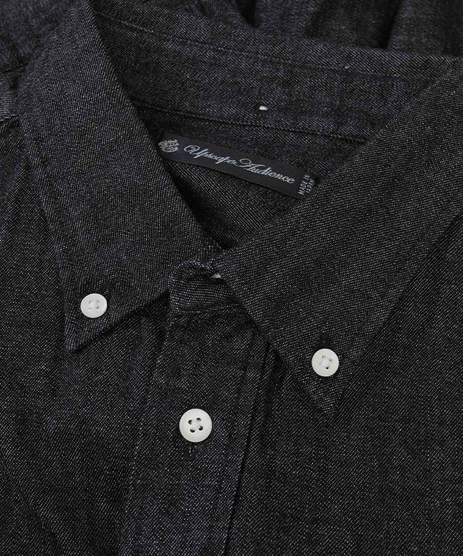 Audience｜「備後」8オンス ムラデニムボタンダウンボクシーAライン長袖シャツ [[AUD6663]][D]