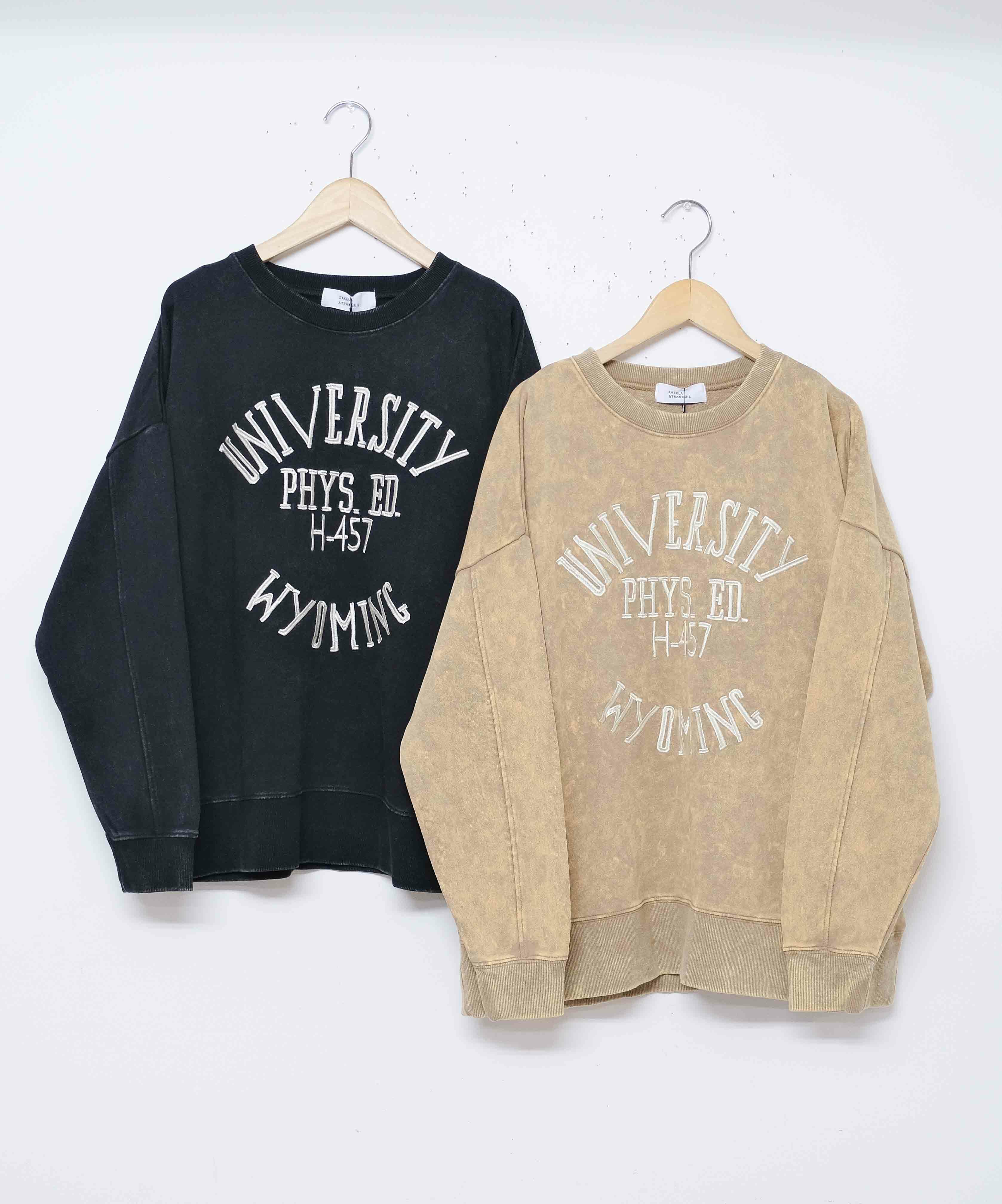 KAKELA&TRANQUIL｜クルーロング刺繍ロゴ [[12507-311-10]][D]