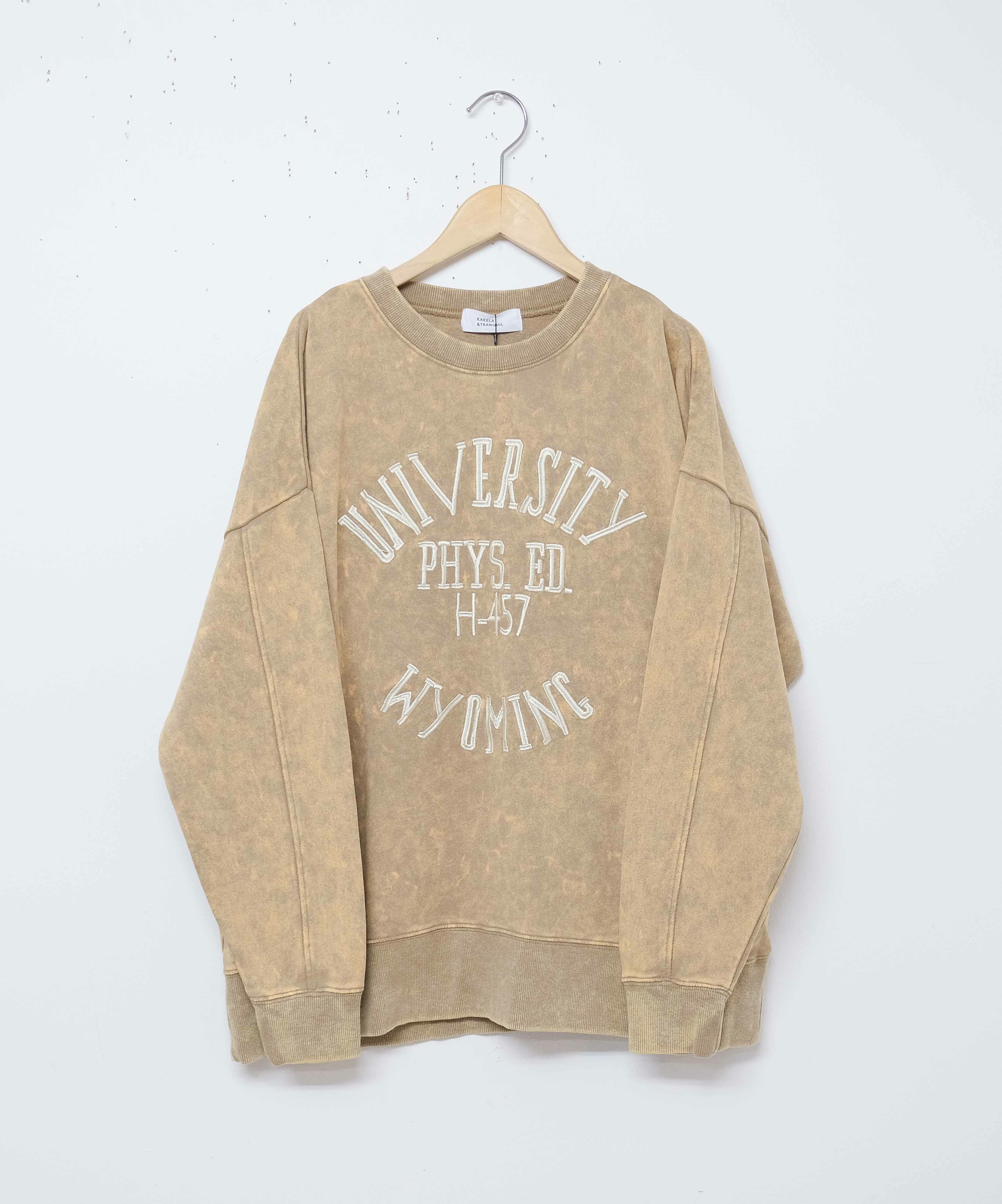 KAKELA&TRANQUIL｜クルーロング刺繍ロゴ [[12507-311-10]][D]