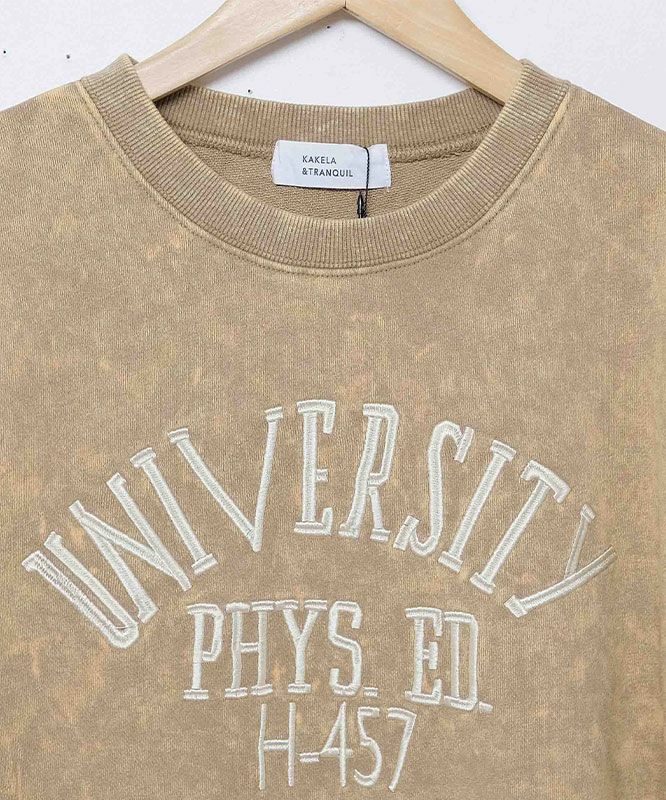 KAKELA&TRANQUIL｜クルーロング刺繍ロゴ [[12507-311-10]][D]