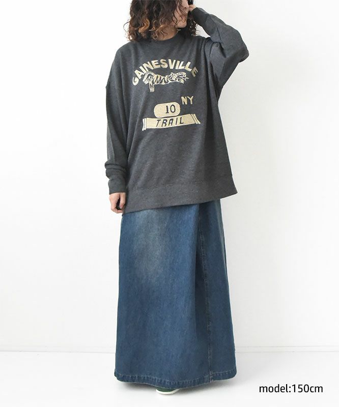 KAKELA&TRANQUIL｜ロングクルーカレッジ刺繍 [[12507-299-10]][D]