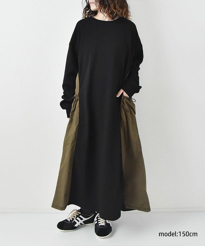 KAKELA&TRANQUIL｜布帛切り替えワンピース [[12507-308-10]][D]